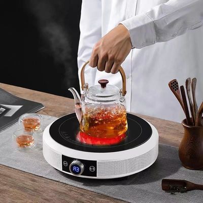 Induction Cooker 3500W Black Gold Ceramic Glass Plate Single Burner for Cooking Food
