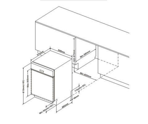 Hotel Restaurant Undercounter Dishwasher Strong Dish Washing Stainless Steel Material
