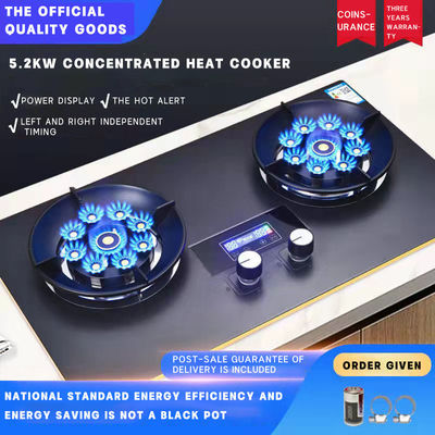 SS panel 2 Flipable Burner Gas Stove Slim 2 Burner Kitchen Appliance Protective Case