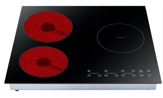 4 Burner Black Induction Cooker with Extraction DIAMOND 60 Made in Italy Design