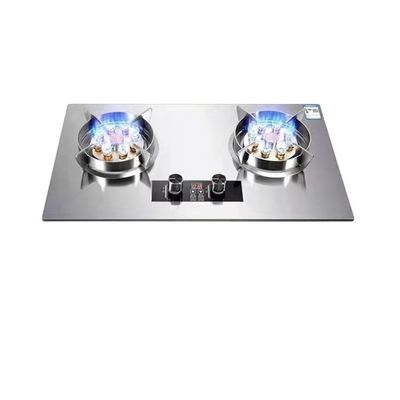 220v Flippable Gas Cooker Stovetop with 2 Burners Desktop Embedded Type Kitchen Cooking