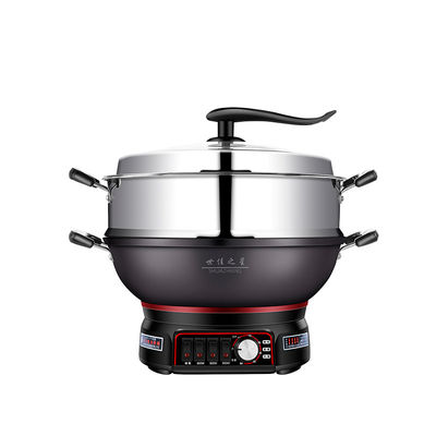 Multi Function Electric Grill Pan with Visible Tempered Glass Lid Frying Pan 40 Cm