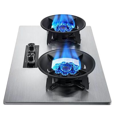 Automatic Ignition Glass 2 Burner Table Top Ceramic Surface Gas Stove Cooker for Home
