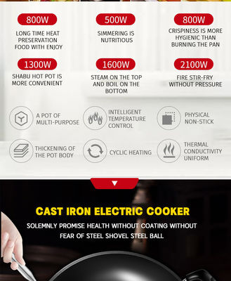 220V Non-stick Coating Electric Frying Pan for Multi-function and Scald-proof Cooking