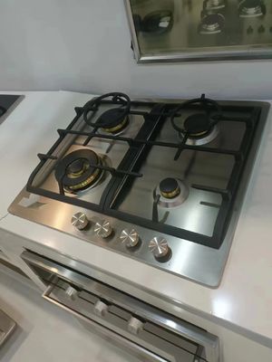 Cooktop with Metal Knob and Brass Nozzle 4 Gas 1 Single Electric Infrared Ceramic Hob