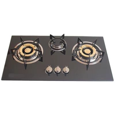 Automatic Piezo Ignition 3 Burner Stainless Steel Gas Stove for Desktop Embedded Type