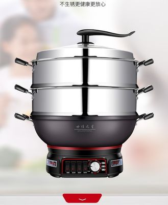 Black Multi-function Kitchen Pot Non Stick Electric Frying Pan for Convenient Cooking