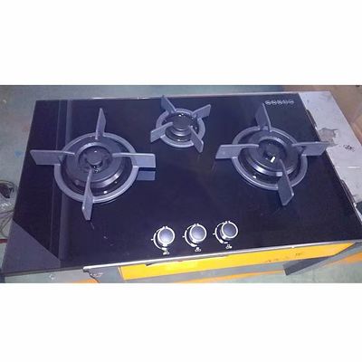 Flameout Protection Glass Top Table Gas Stove with Electronic Ignition and 3 Burners