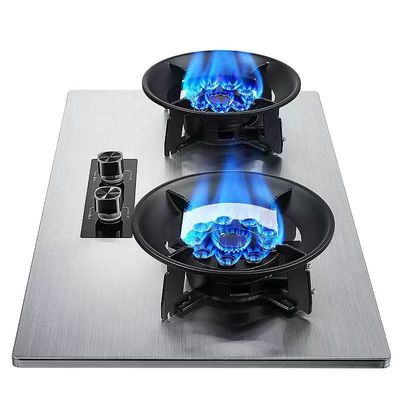 Kitchen Cooking Appliance Tengao Metal Edging Table Top Knob Button Natural Gas / Double Burner Gas Stove