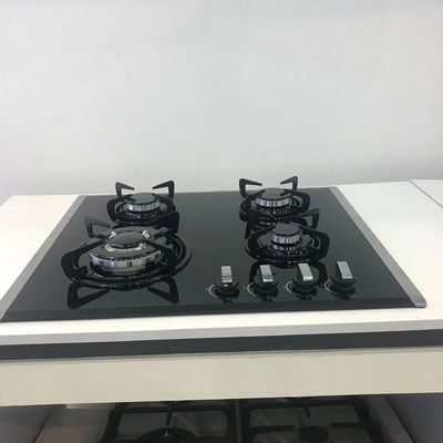 Built-in 60cm Gas Cooktop with Tempered Glass Surface Material and 4 Burners