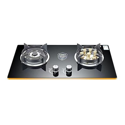 Modern Design 2 Burner Gas Stove with Electronic Ignition and Tempered Glass Cooktop