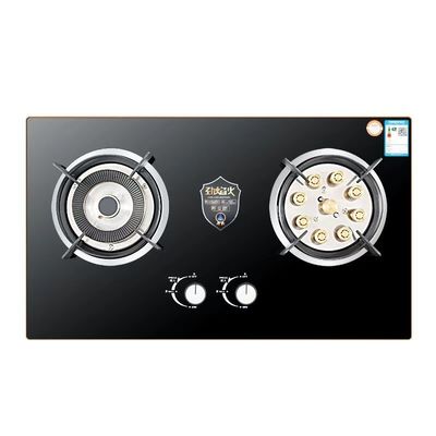 Modern Design 2 Burner Gas Stove with Electronic Ignition and Tempered Glass Cooktop