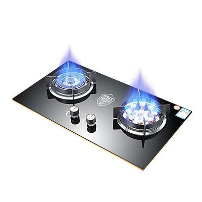 Modern Design 2 Burner Gas Stove with Electronic Ignition and Tempered Glass Cooktop