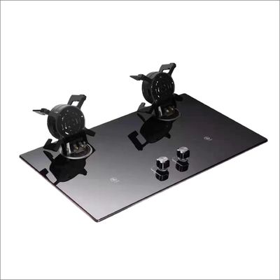 2 Burner Gas Cooktop Stove LPG NG Built in Black Tempered Glass Power Source Gas