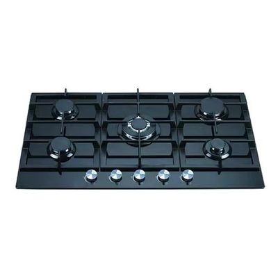 5 Burner Gas Cooktop with Automatic Ignition and Built in Tempered Glass Gas Stove