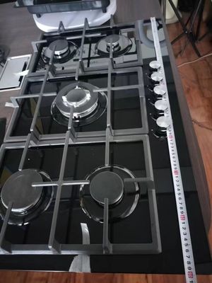 5 Burner Gas Cooktop with Automatic Ignition and Built in Tempered Glass Gas Stove