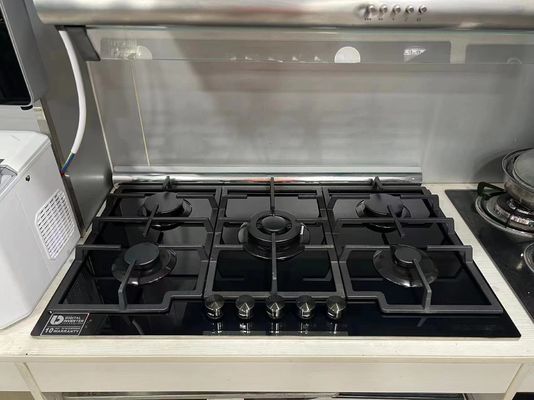 5 Burner Gas Cooktop with Automatic Ignition and Built in Tempered Glass Gas Stove