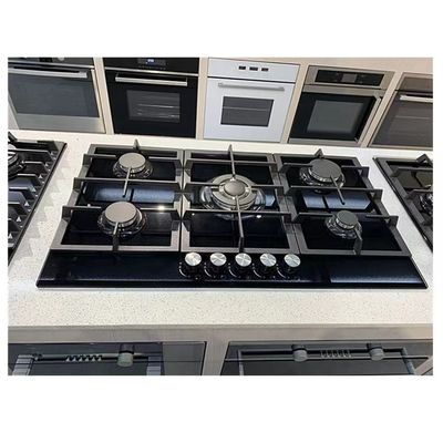 5 Burner Gas Cooktop with Automatic Ignition and Built in Tempered Glass Gas Stove