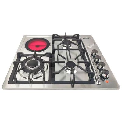 Gas Oven Cooker with 2 Burners and Stainless Steel Ring Metal Knob