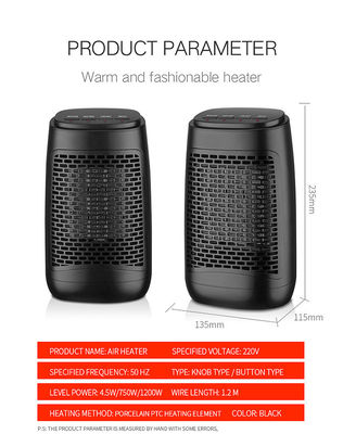 European American and Japanese Portable Desktop Heating Fan with PTC Heating Element