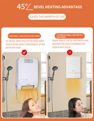 QN 1800w Auto Safety Shut Off System Portable Electric Heaters In White