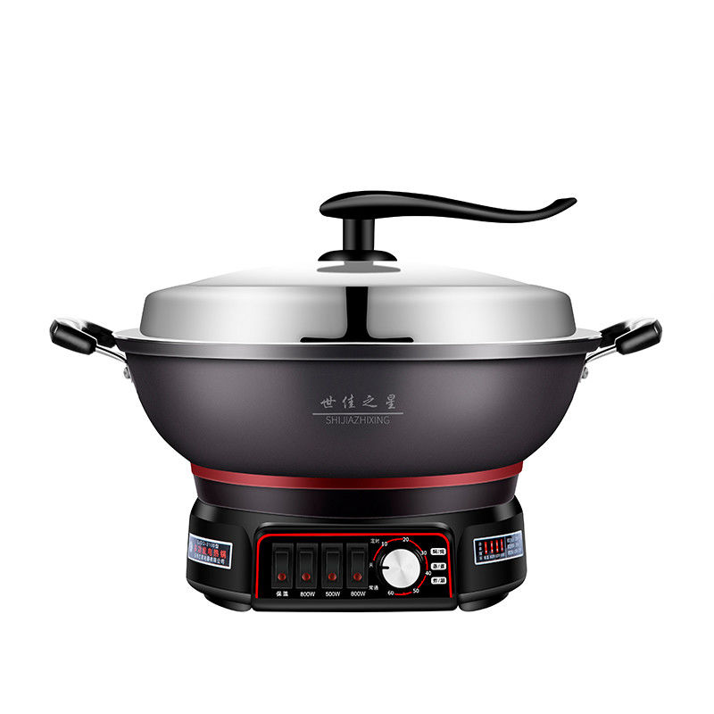 Tempered Glass Lid Electric Frying Pan for Oil-Free and Energy-Saving Cooking