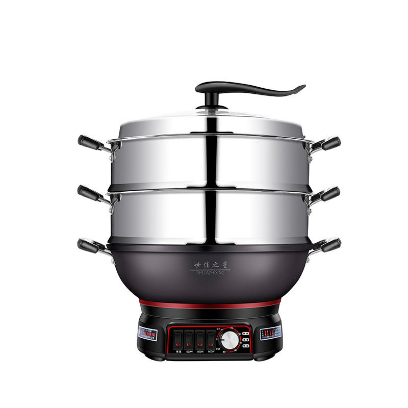 All-in-one Electric Frying Pan with Non-stick Cooking Surface and Durable Design