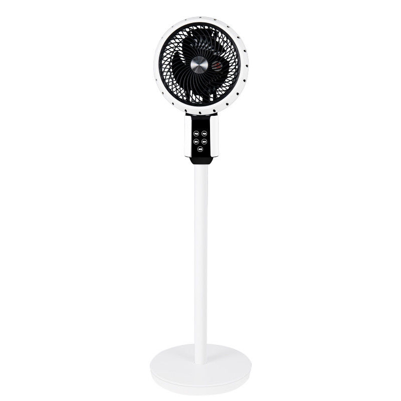 Hotel 50 Inch White Black Pedestal AC Fan with Rechargeable Battery and Remote Control