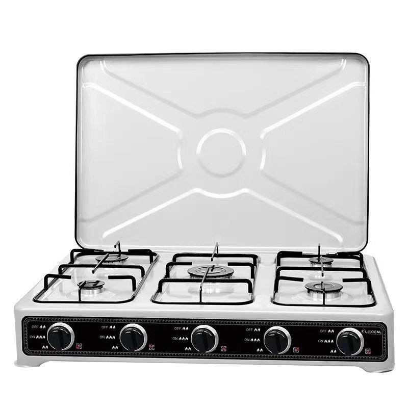 Protective Case Tempered Glass 5 Burner Gas Cooker Stove for Kitchen Cooking Appliance