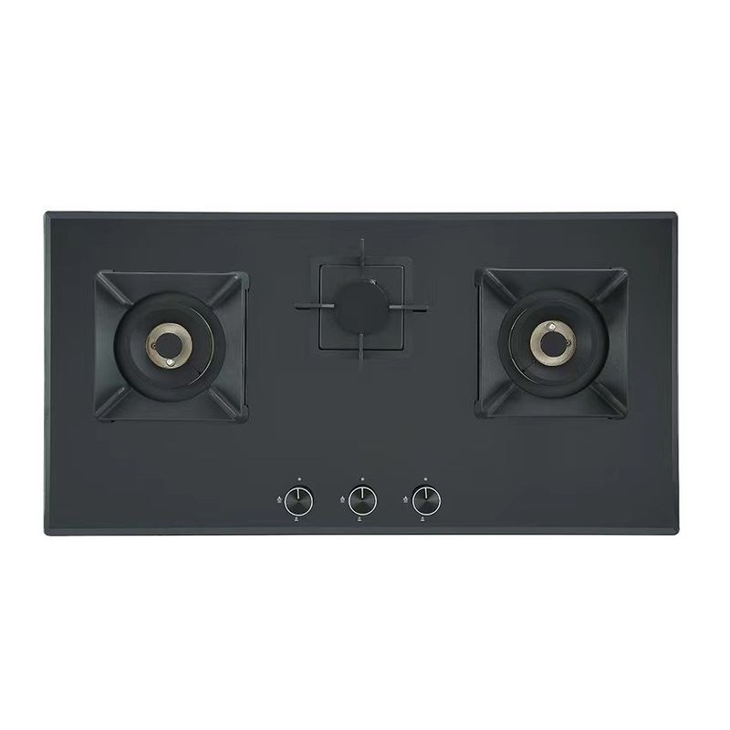 Automatic Piezo Ignition 3 Burner Stainless Steel Gas Stove for Desktop Embedded Type