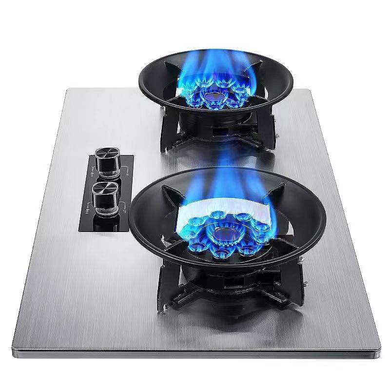 Kitchen Cooking Appliance Tengao Metal Edging Table Top Knob Button Natural Gas / Double Burner Gas Stove