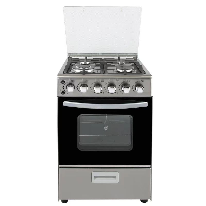 App-Controlled Stainless Steel Gas Stove With 4-Burner and Gas Oven Automatic Ignition