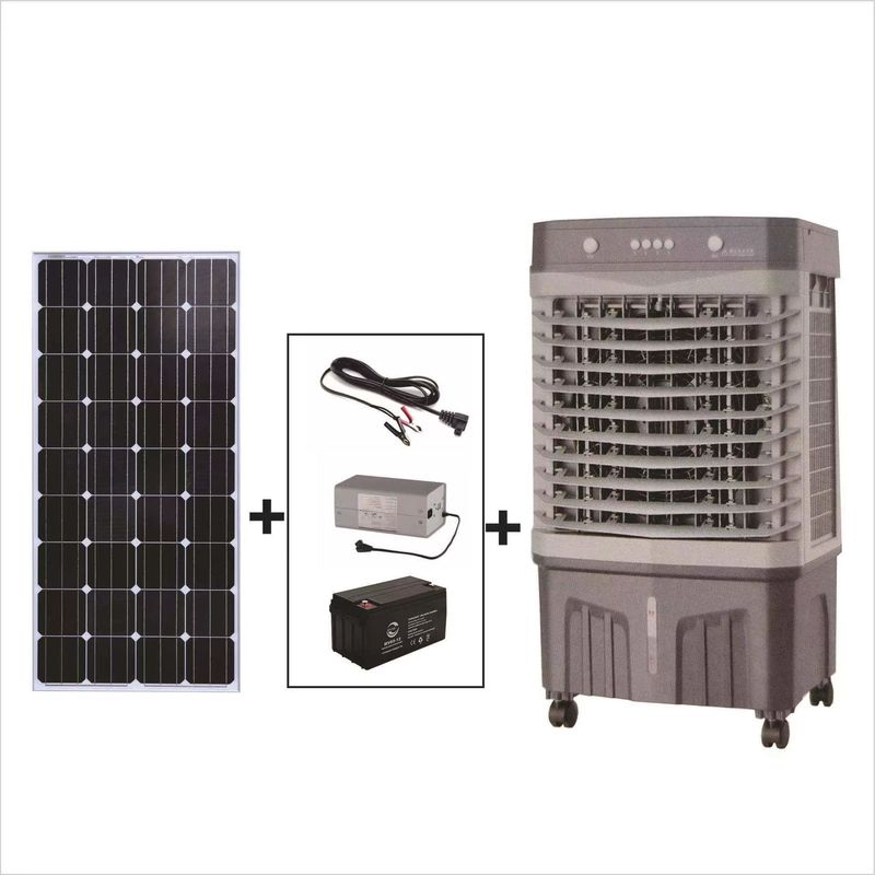60L Solar Power Industrial Mobile Portable Evaporative Air Cooler with Switch Control